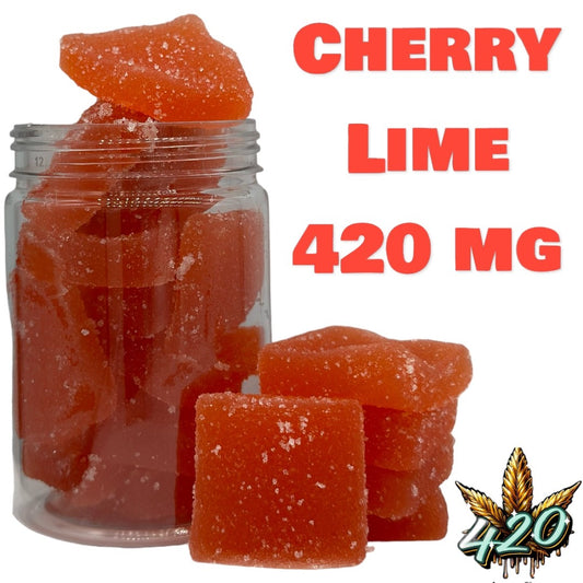420MG Cherry Lime 5040mg THC Delta 8 Delta 9 Gummies 12 Count
