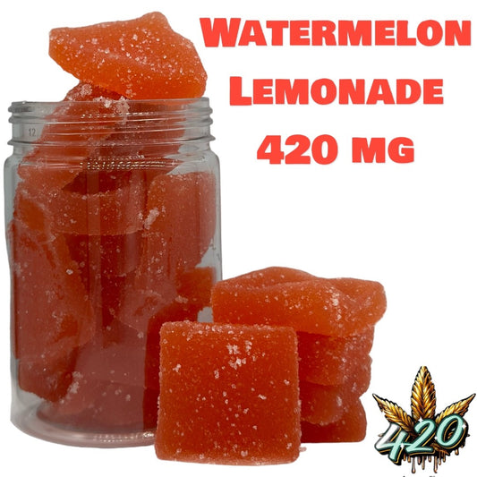 420MG Watermelon Lemonade 5040mg THC Delta 8 Delta 9 Gummies 12 Count