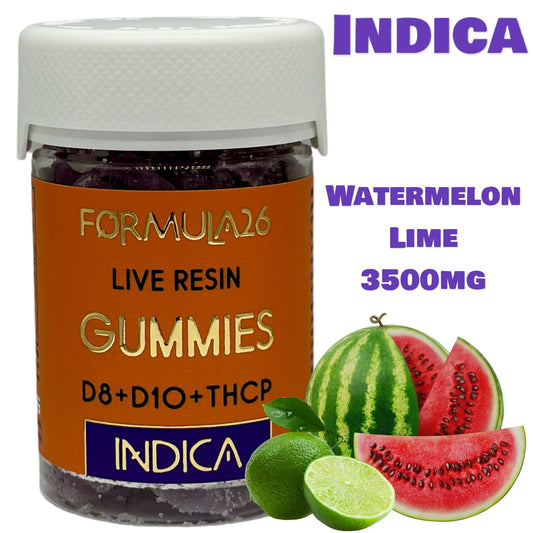 Formula26 WATERMELON LIME INDICA THC Gummies 3500mg 20 Count