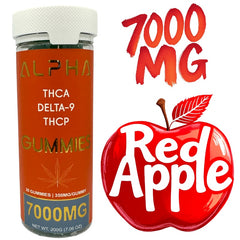 Alpha 7000mg THC RED APPLE THCA THCP D9 Gummies 20 Count