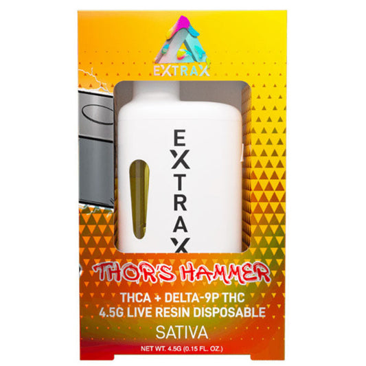 Adios Extrax Thor's Hammer Sativa THCA THC-P Disposable Vape Pen 4.5g