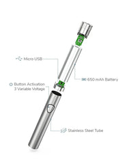 S3 iKrusher Stainless Steel 510 Thread Battery Vape Pen 650mAh