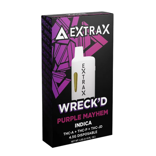 Wrecked Delta Extrax Purple Mayhem Indica THCP Disposable Vape Pen 4.5g