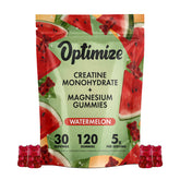 Watermelon Optimize Creatine Monohydrate Gummies + Magnesium Complex Vegan Blend 120 Count