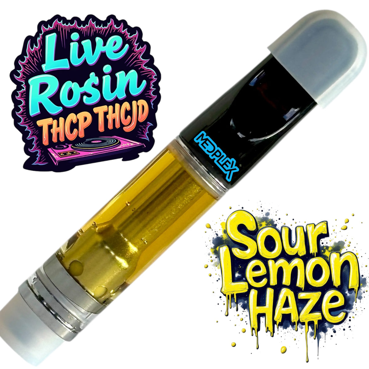 Live Rosin Sour Lemon Haze THC Cart SATIVA THCP THCJD HHCO Delta-8