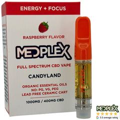 MedPlex Raspberry Candyland CBD Vape 510 Thread Cartridge 1g 750mg