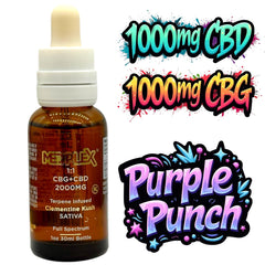 CBG + CBD Oil Purple Punch Indica Tincture Drops 2000mg