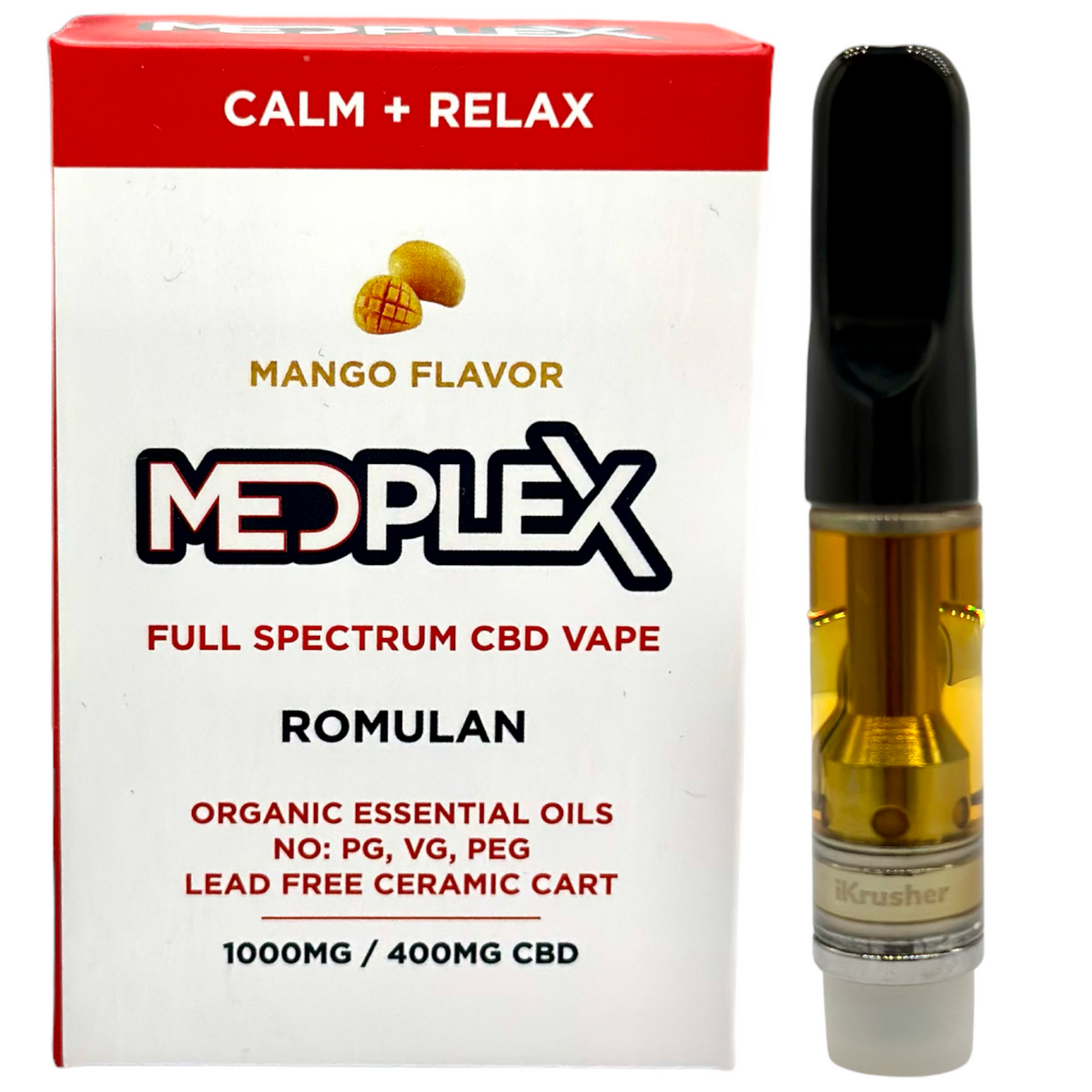 MedPlex Mango Romulan CBD Vape 510 Thread Cartridge 1g 750mg