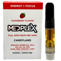 MedPlex Raspberry Candyland CBD Vape 510 Thread Cartridge 1g 750mg