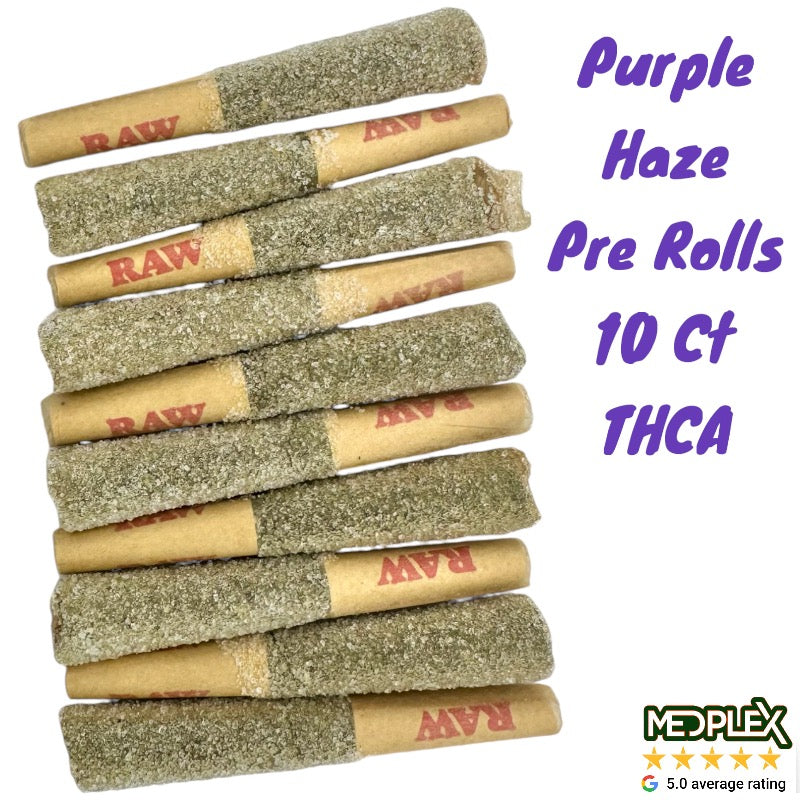 Pre Rolls PURPLE HAZE Sativa THC THCA THCP Diamond 10 pack 8g