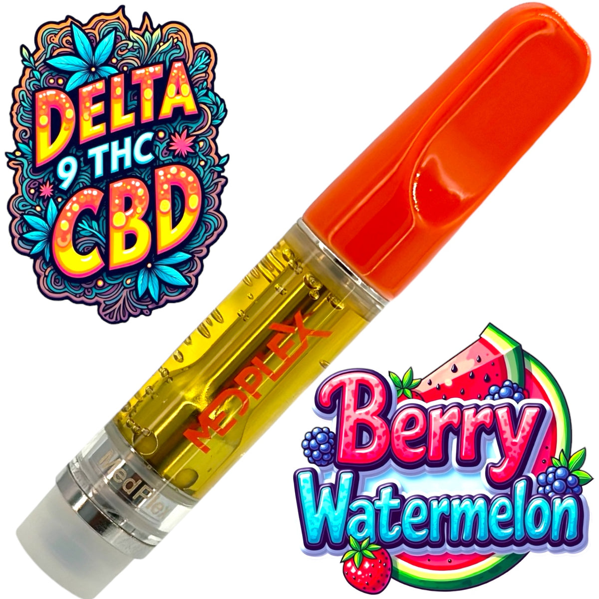 Berrry Watermelon Delta 9 THC + CBD Cart SATIVA 1g