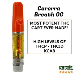 CARRERA BREATH OG Hybrid 510 Thread THC KCA8 THCP THCJD Cartridge 1g