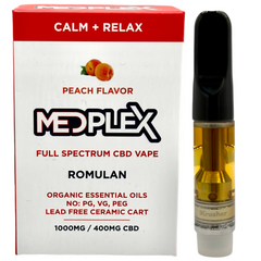 MedPlex Peach Romulan CBD Vape 510 Thread Cartridge 1g 750mg