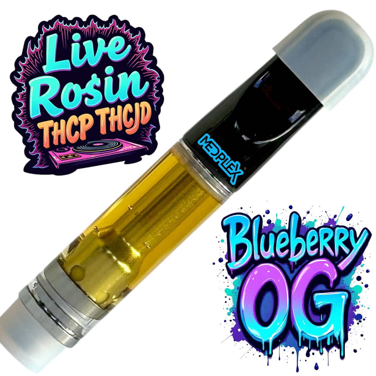 Live Rosin Blueberry OG INDICA THC Cart 1g THCP THCJD HHCO Delta-8