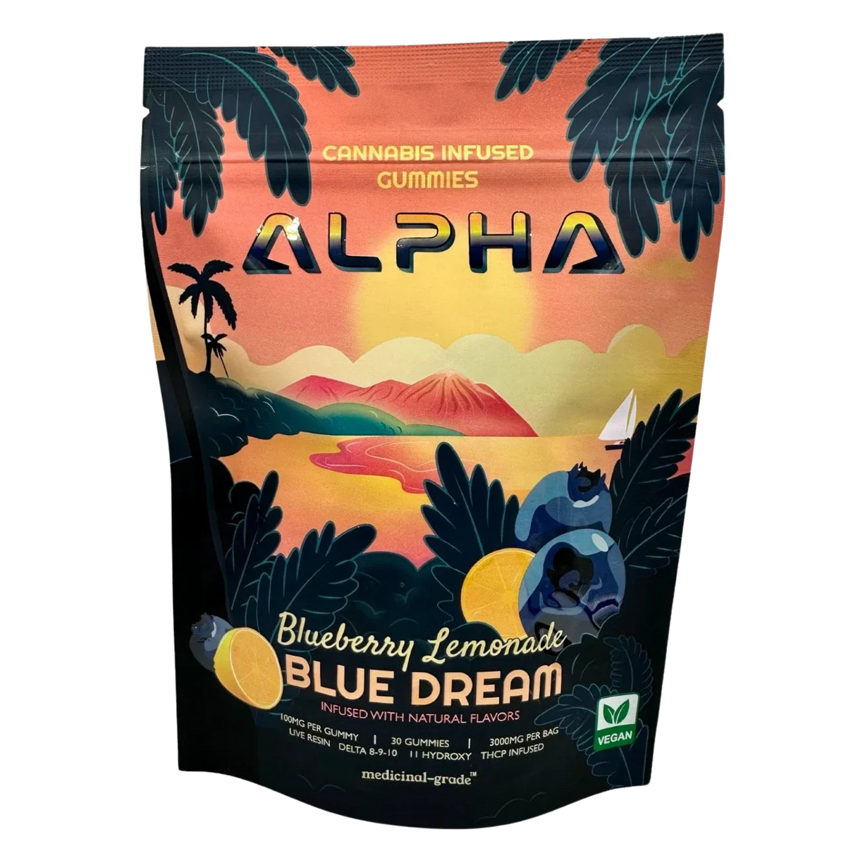 Alpha THC Gummies "Blueberry Lemonade Blue Dream" Vegan Blend 3000mg