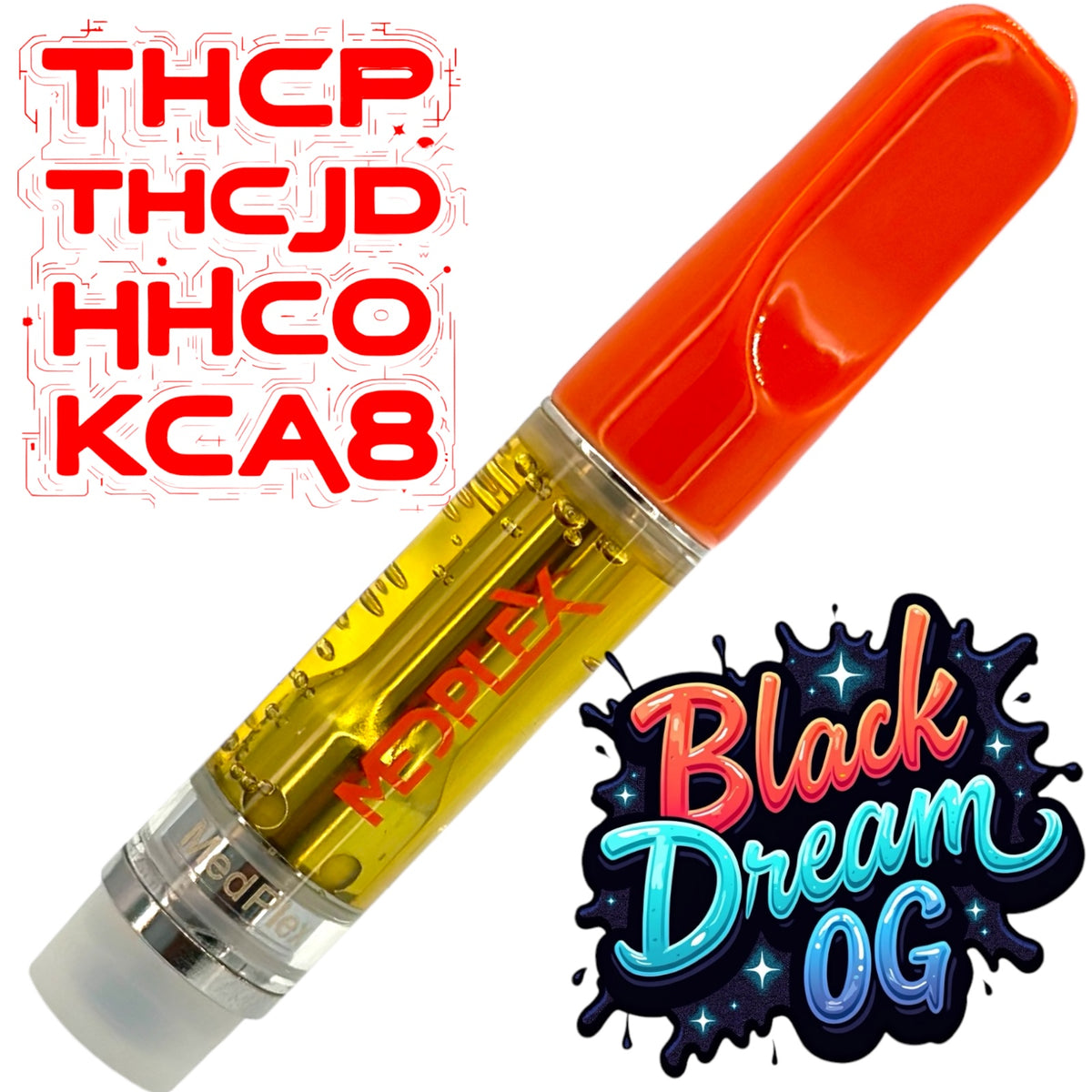 BLACK DREAM OG Indica 510 Thread THC KCA8 THCP THCJD Cartridge 1g