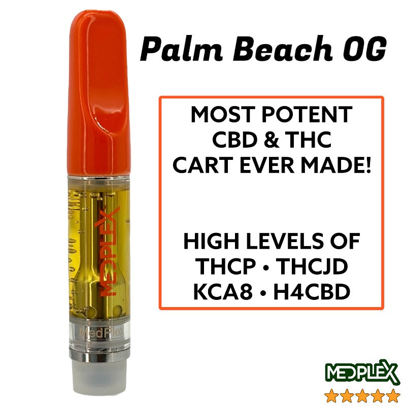 PALM BEACH OG Sativa 510 Thread THC H4CBD THCP THCJD Cartridge 1g