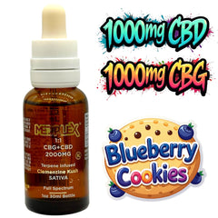 CBG + CBD Oil Blueberry Cookies Hybrid Tincture Drops 2000mg