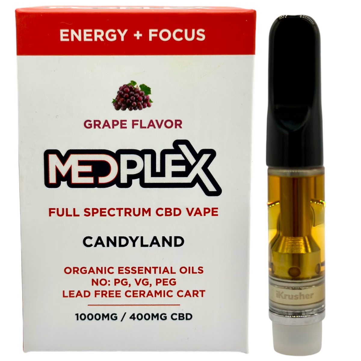 MedPlex Grape Candyland CBD Vape 510 Thread Cartridge 1g 750mg