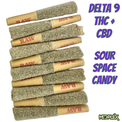 Pre Rolls Sour Space Candy CBD Delta 9 THC Exotic Flower 10 pack 8g