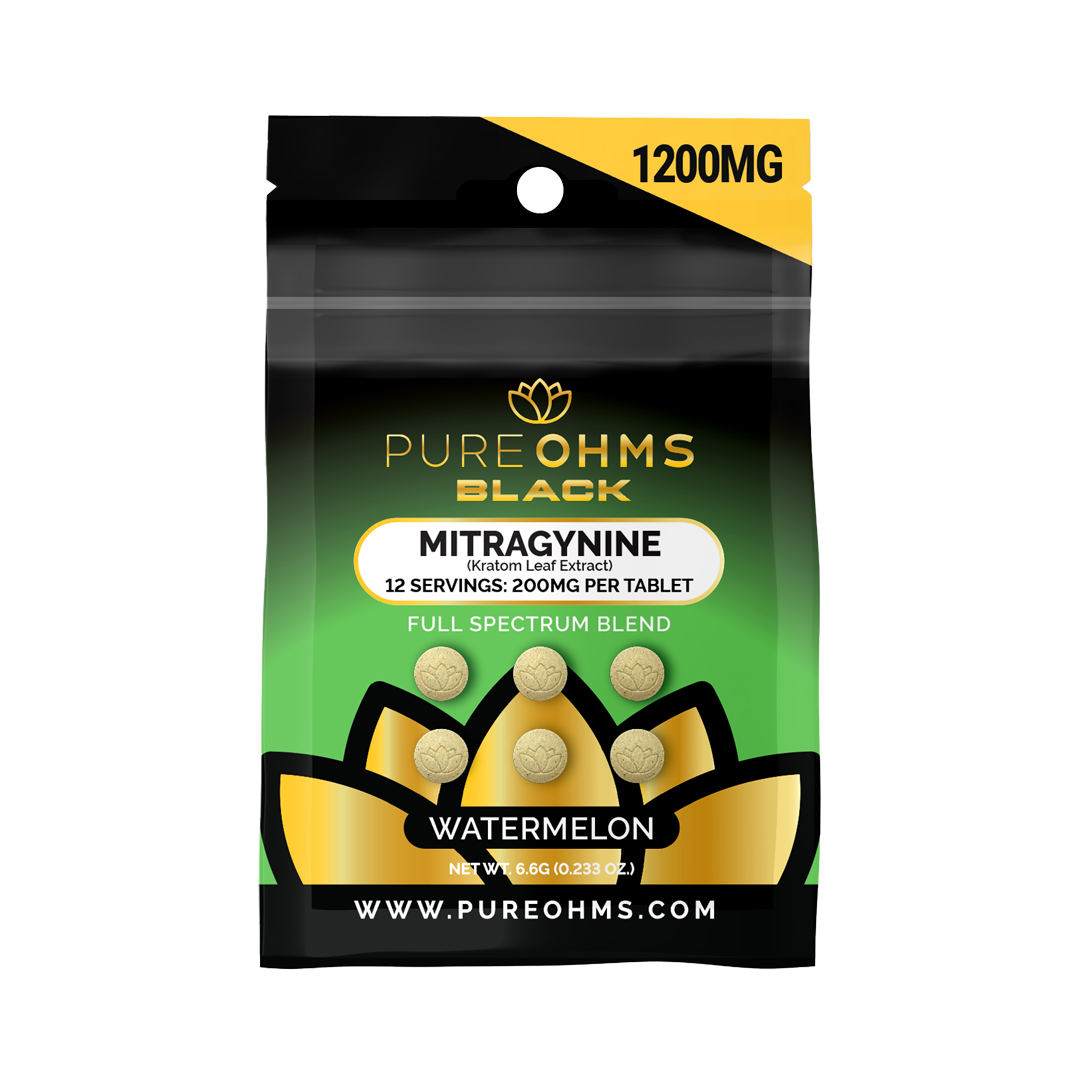 Watermelon Pure Ohms Black 200mg Mitragynine Kratom Tablet
