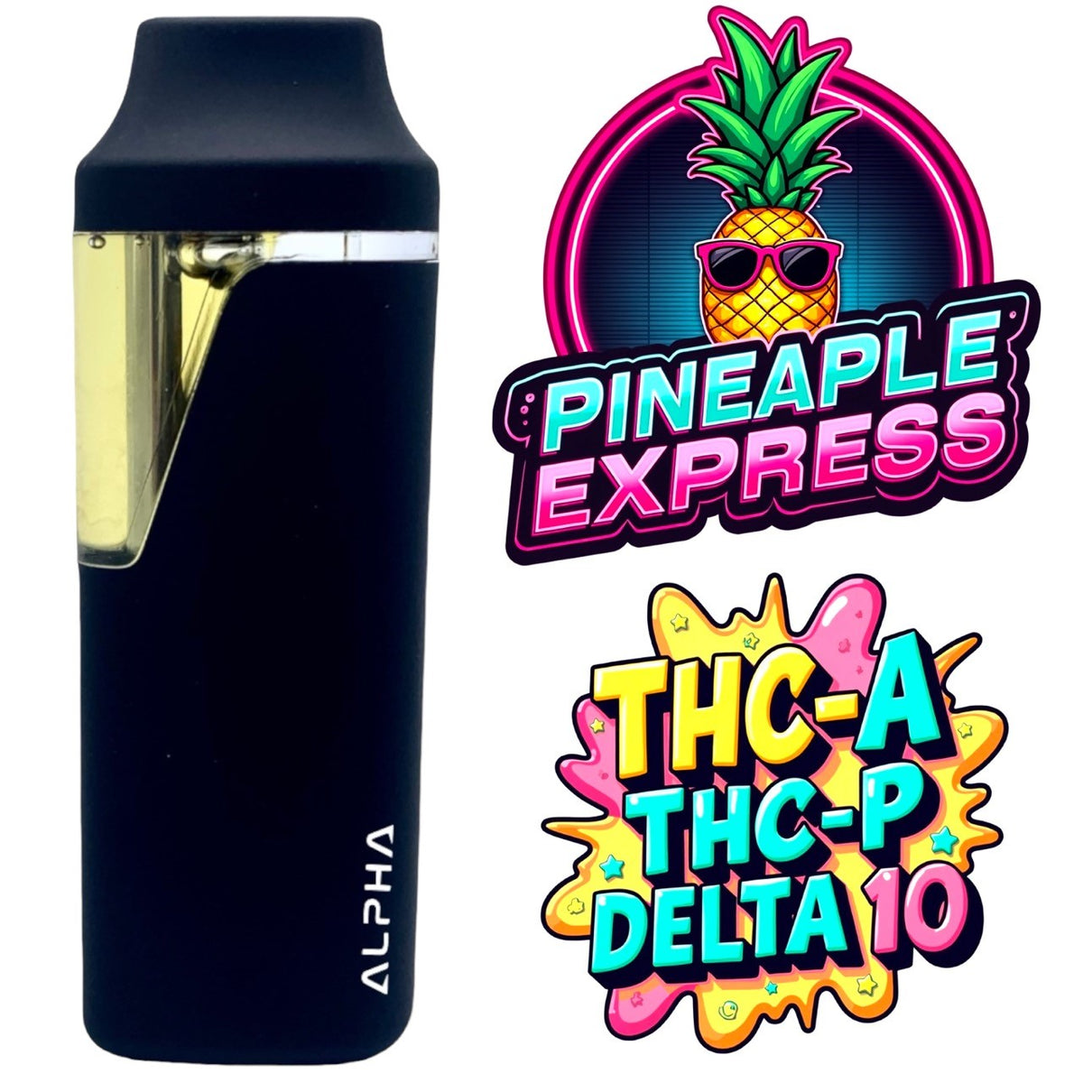 Nano² Alpha PINEAPPLE EXPRESS HYBRID Disposable Vape Pen THC THCA THCP 2g