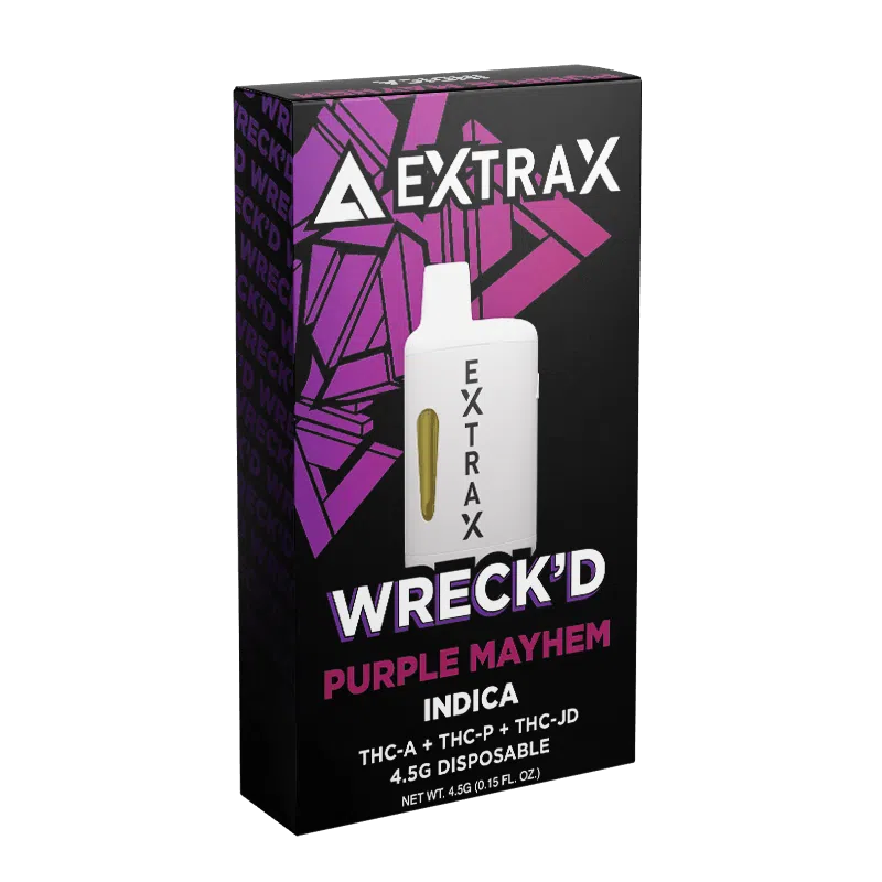Wrecked Delta Extrax Purple Mayhem Indica THCP Disposable Vape Pen 4.5g