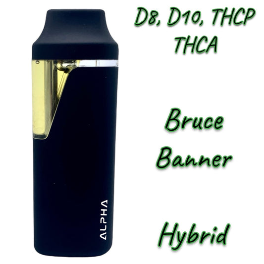 Nano² Alpha BRUCE BANNER HYBRID Disposable Vape Pen THC THCA THCP 2g