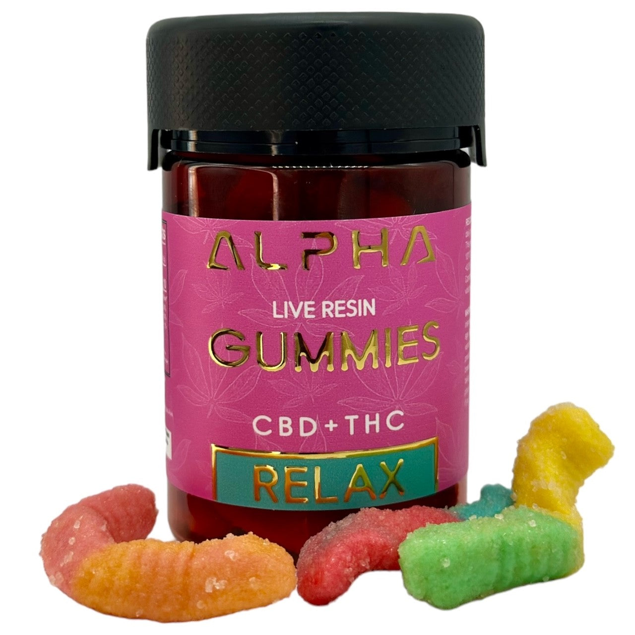 Relax Sour Worms CBD + Delta 9 THC Gummies 6:1  1600mg 20 Count