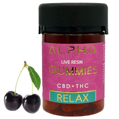 Relax BLACK CHERRY  10:1 2000mg CBD + Delta 9 THC Gummies 20 CT