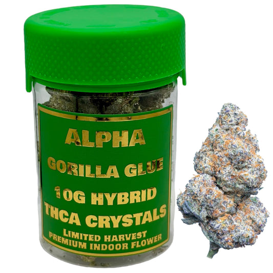 Alpha THC-A Gorilla Glue Hybrid Delta 9 Flower 10g