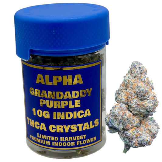 Alpha THC-A Grandaddy Purple Indica Delta 9 Flower 10g