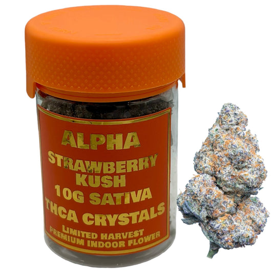Alpha THC-A Strawberry Kush Sativa Delta 9 Flower 10g