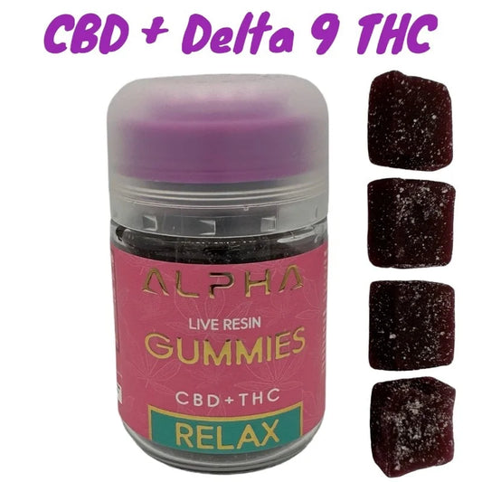 Relax Black Raspberry CBD + Delta 9 THC Gummies 5:1 1000mg 20 Count