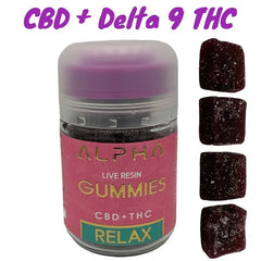 Relax Black Raspberry 5:1 1000mg CBD + Delta 9 THC Gummies 20 Count