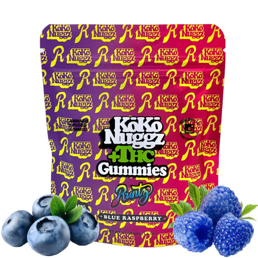 Koko Blueberry Blue Razz Delta-8 THC Gummies Vegan Gummies 500mg 10 Count