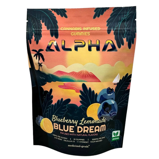 Alpha Blueberry Lemonade Blue Dream THC Blend Vegan Gummies 3000mg 30 Count