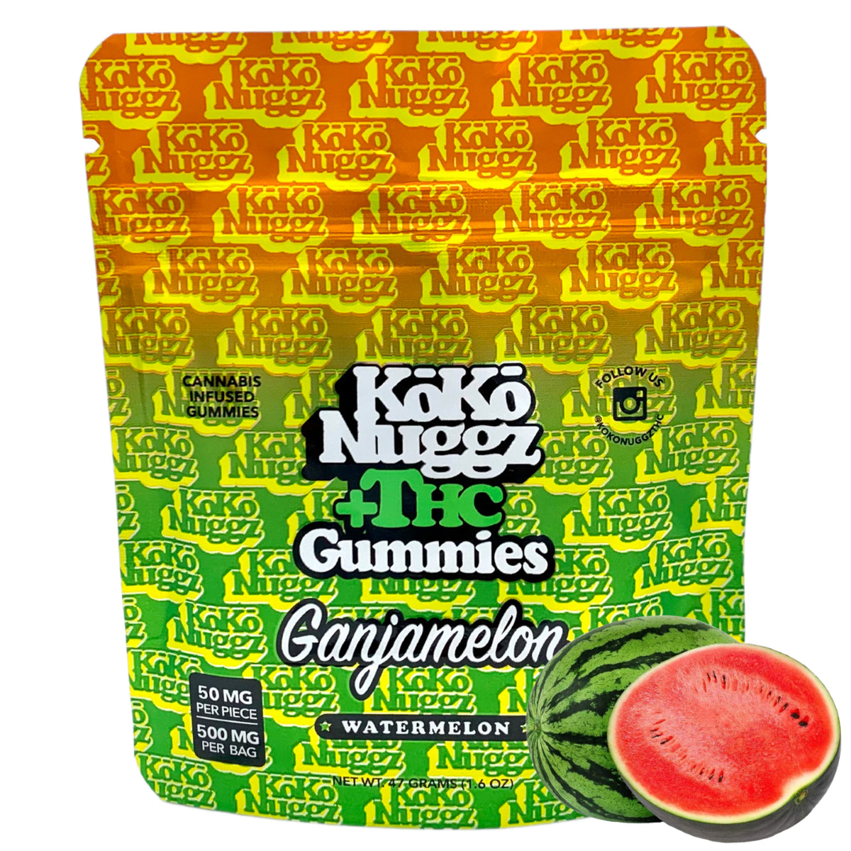 Koko Watermelon 500mg THC Gummies Vegan Gummies 10 Count