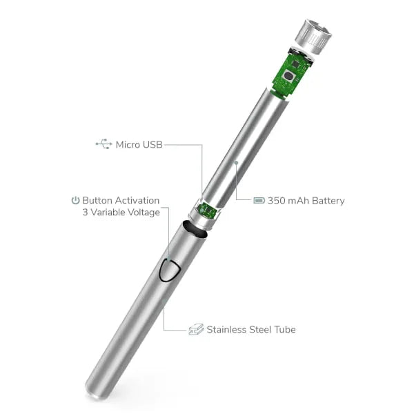 S2 iKrusher Stainless Steel 510 Thread Battery Vape Pen 350mAh