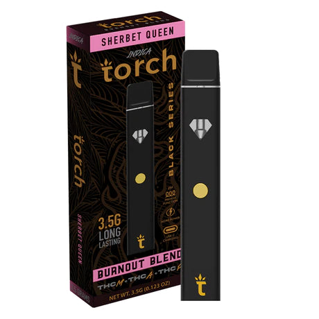 Burnout Black Sherbert Queen Indica Torch THC-P Disposable Vape Pen 3.5g