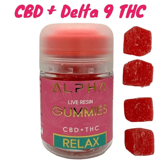 Relax Strawberry CBD + Delta 9 THC Gummies 5:1 1000mg 20 Count