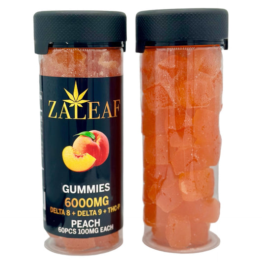 ZaLeaf Peach THC THCP Vegan Gummies 6000mg 60 Count