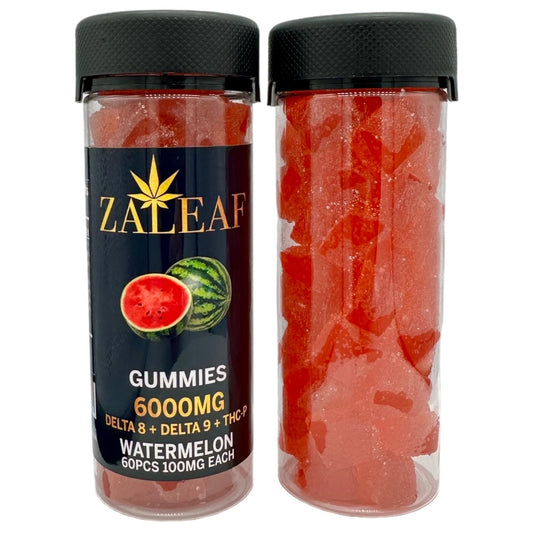 ZaLeaf Watermelon THC THCP Vegan Gummies 6000mg 60 Count